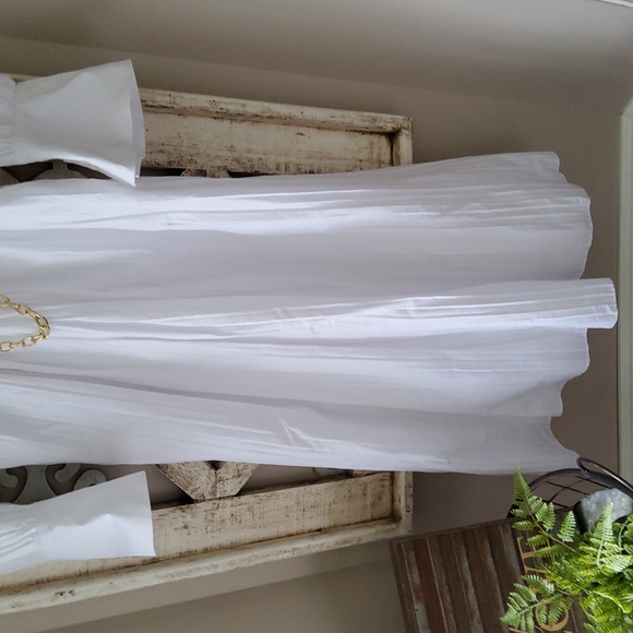 New Jonathan Simkhai Fraya Long Sleeve Cotton Blend Maxi Shirtdress - Picture 7 of 11